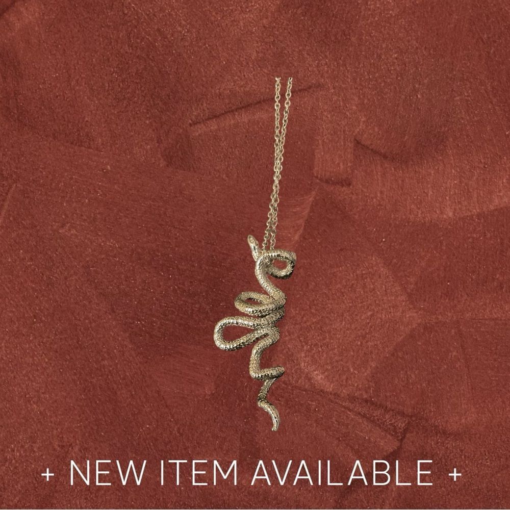 Elegant Silvertone Snake‎ Necklace
